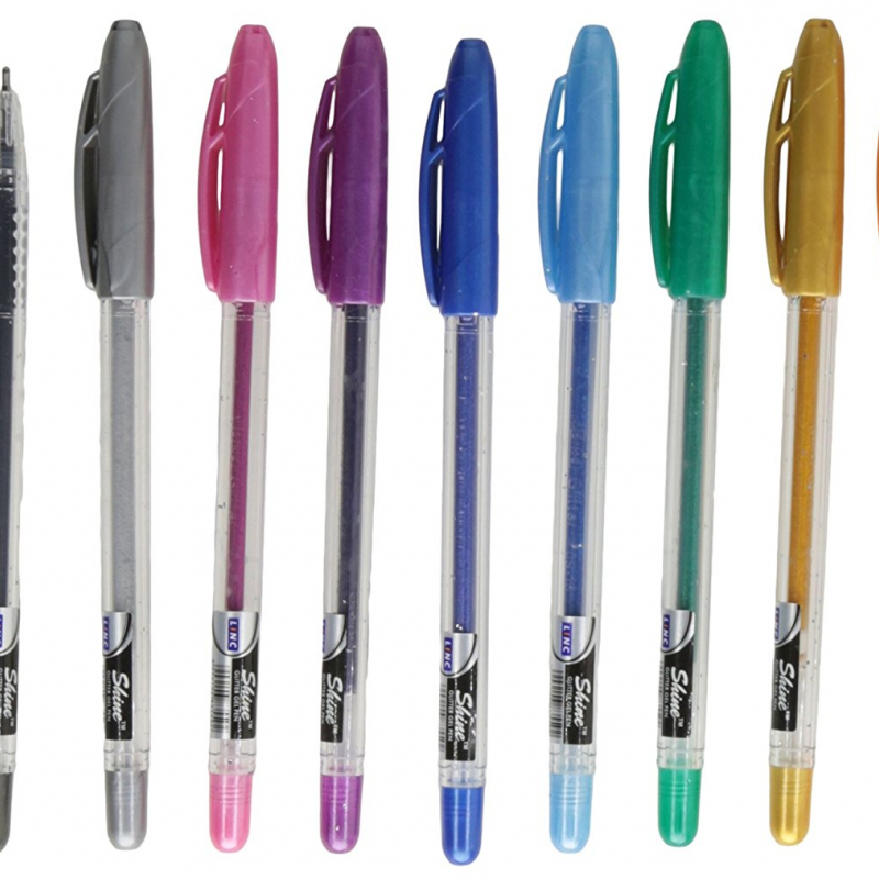 LINC Metallic Glitter Gel Pens, Sparkle Shine Pack of 10 Assorted Colors Legendary11